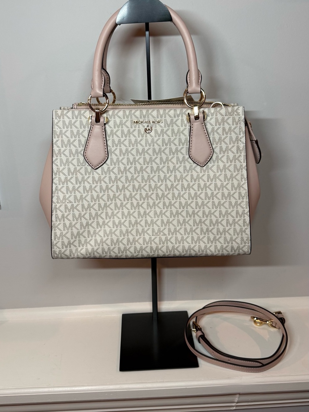 MICHAEL Michael Kors Marilyn Medium Logo Convertible Satchel NWT